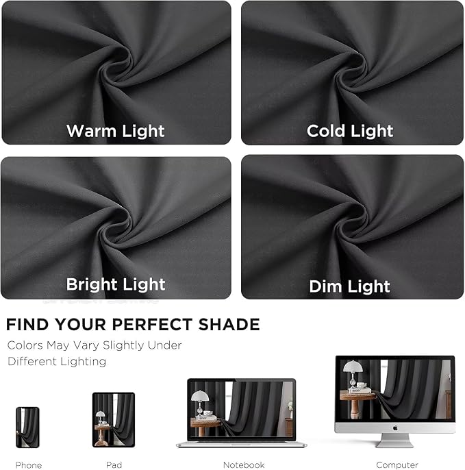 Joydeco Blackout Curtains 108 Inches Long 2 Panels Set, Thermal Insulated Long - Image 6