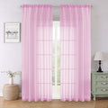 Lecloud Light Pink Sheer Curtains 90 Inches Long 2 Panels Set, Dual Rod Pocket by Lecloud