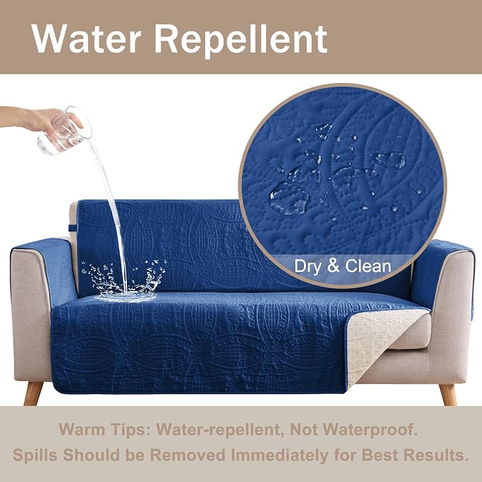 Soft Quilted Couch Cover with Pockets - Image 3