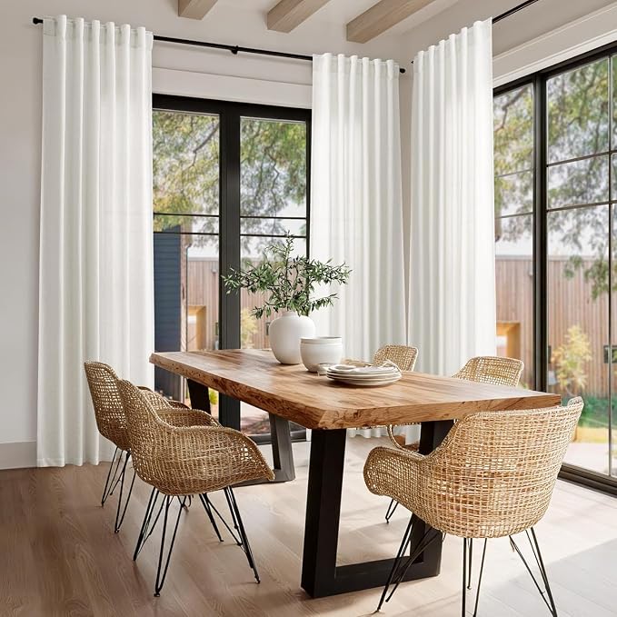 Nanspring Cream 80 inch Linen Curtains - Image 5