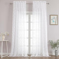 Chyhomenyc Extra Long White Sheer Curtains 108 Inch Length 2 Panels Set by Chyhomenyc