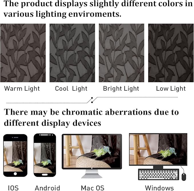 Lecloud Leia Sheer Chocolate Brown Window Curtains - Image 4