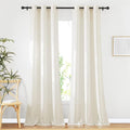 NICETOWN Linen Curtains for Bedroom 95 inch Long, Grommet Flax Linen Weave by NICETOWN