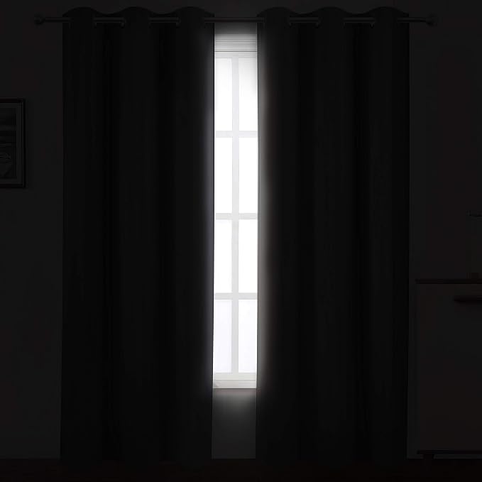 LEMOMO Grey Thermal Blackout Curtains/42 x 84 Inch/Set of 2 Panels Room - Image 3