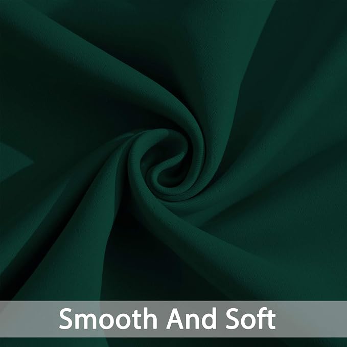 Yakamok 96 Inch Long Dark Green Blackout Curtains Room Darkening Thermal - Image 5