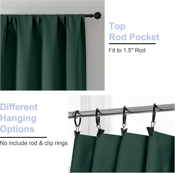 Simplebrand Ava Ever Green Blackout Curtains - Image 4