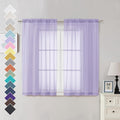 OVZME Lavender Sheer Curtains 54 Inches Long 2 Panels by OVZME