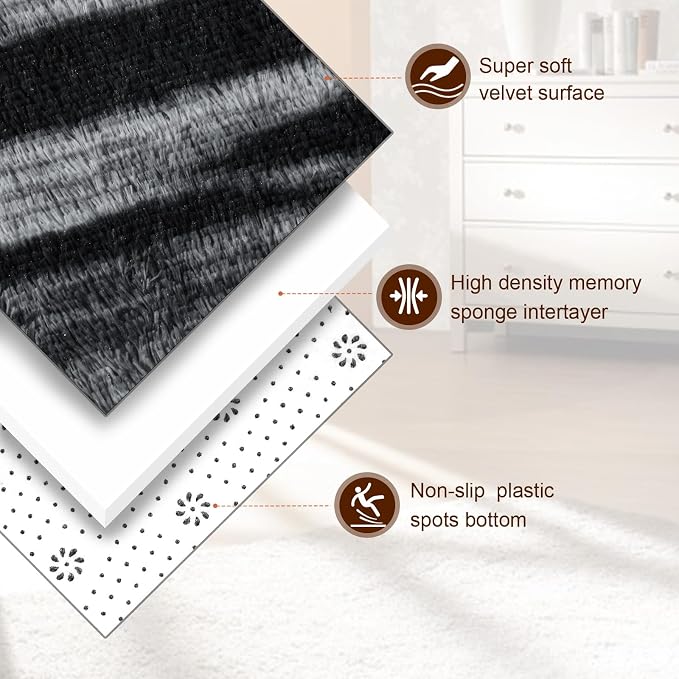 TWINNIS Super Soft Shaggy Rugs Fluffy Carpets, 4x5.9 Feet, Indoor Modern Plush - Image 2