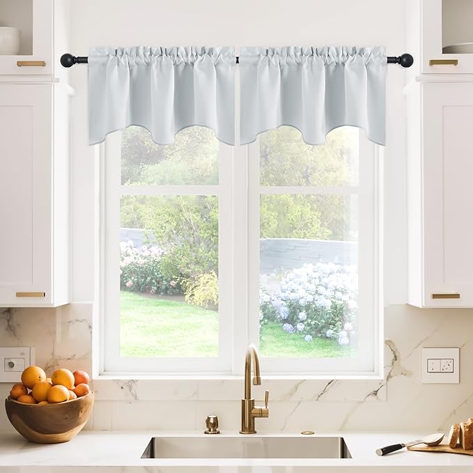NICETOWN Blackout Valances for Windows, Farmhouse Style Rod Pocket Thermal by NICETOWN