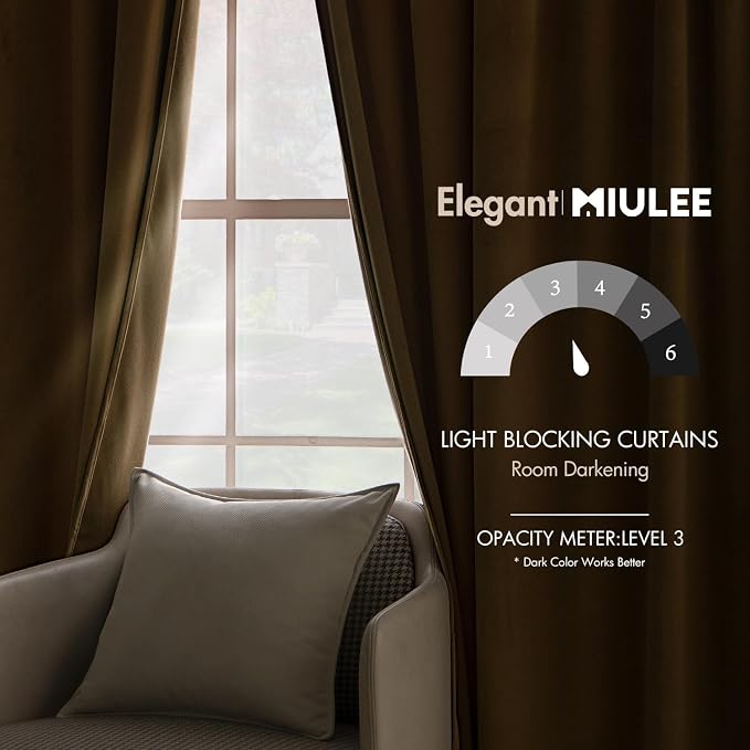 MIULEE Velvet Curtains 72 Inch Wide - Image 5