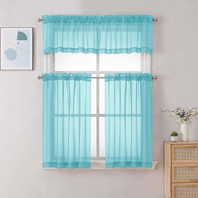 Chyhomenyc Sheer Valances for Windows, Light Filtering Small Window Curtains - Image 2