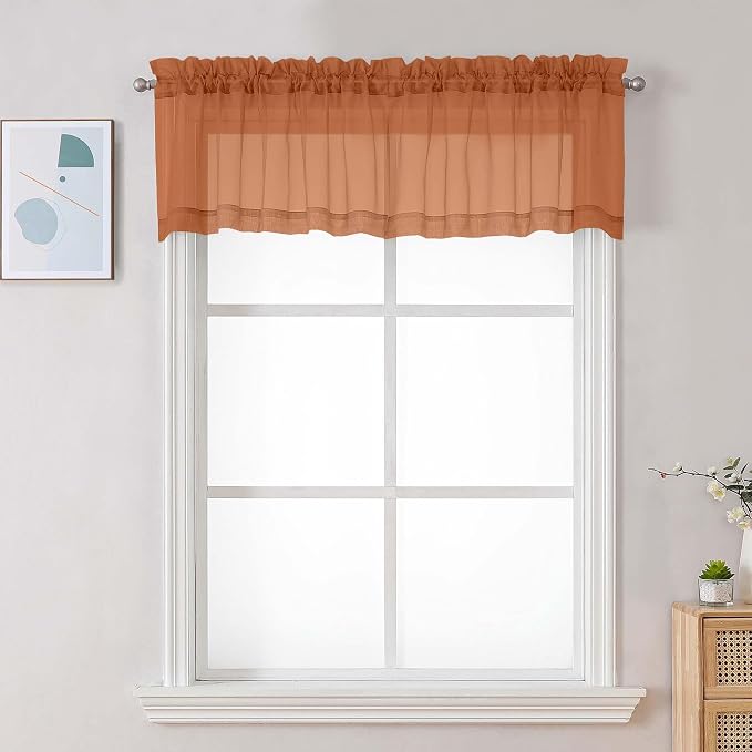 Chyhomenyc Orange Sheer Valances by Chyhomenyc