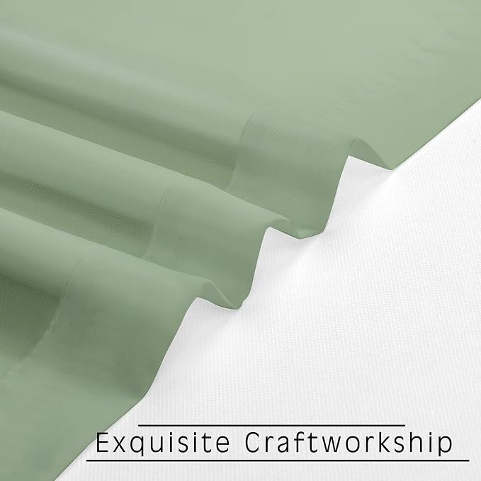 OWENIE Short Sage Green Sheer Curtains 24 Inches Long 2 Panels - Image 4