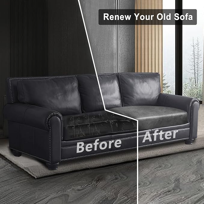 Leather Look Couch Cushion Covers Sofa Seat Slipcovers Sets Couches Furniture - Image 7