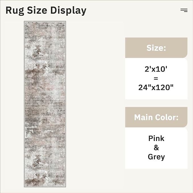 Runner Rug 2x10 Washable Non-Slip Hallway Runner Rugs - Image 5
