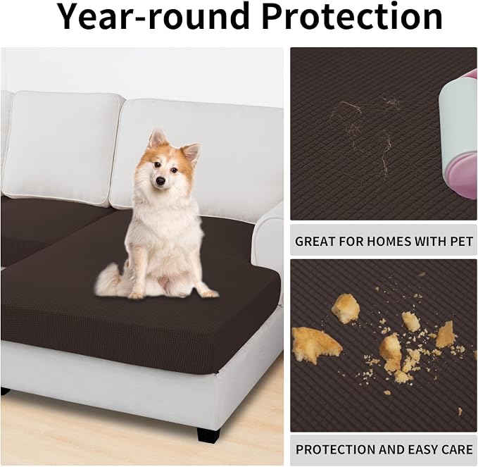 Easy-Going Stretch 3 Pieces Couch Cushion Covers - Image 3