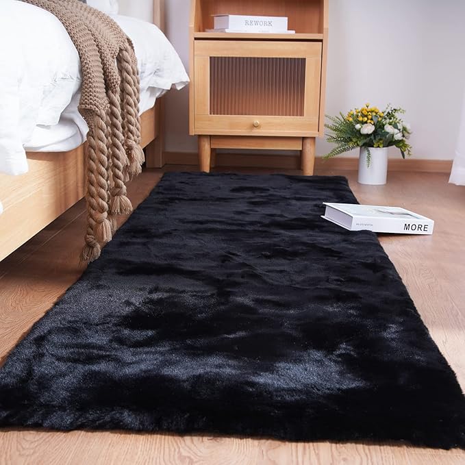 Ghouse Ultra Soft Faux Rabbit Fur Rug 3x5, Machine Washable Area Rugs by Ghouse