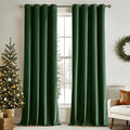 MIULEE Christmas Velvet Curtains Emerald Green Elegant Grommet Thermal by MIULEE