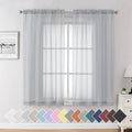 Aiyufeng Light Grey Sheer Window Curtains 63 Inches Long 2 PCS- Rod Pocket by Aiyufeng