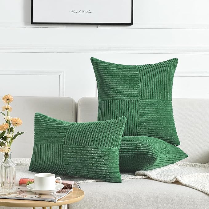 Fancy Homi 2 Packs Green Lumbar Decorative Throw Pillow Covers 12x20 Inch - Image 6