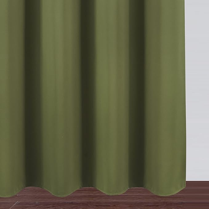 LEMOMO Olive Green Blackout Curtains 66 x 63 Inch Length/Set of 2 Curtain - Image 9