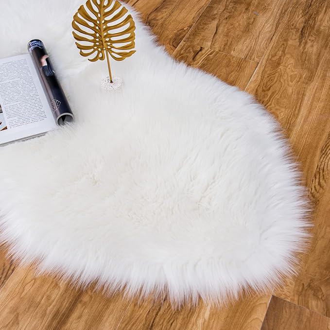 EasyJoy Ultra Soft Fluffy Shaggy Area Rug Faux Fur Rug Chair Cover Seat Pad - Image 4
