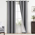 Yakamok Grey Room Darkening 100% Blackout Curtains Grommet Window Treatments by Yakamok