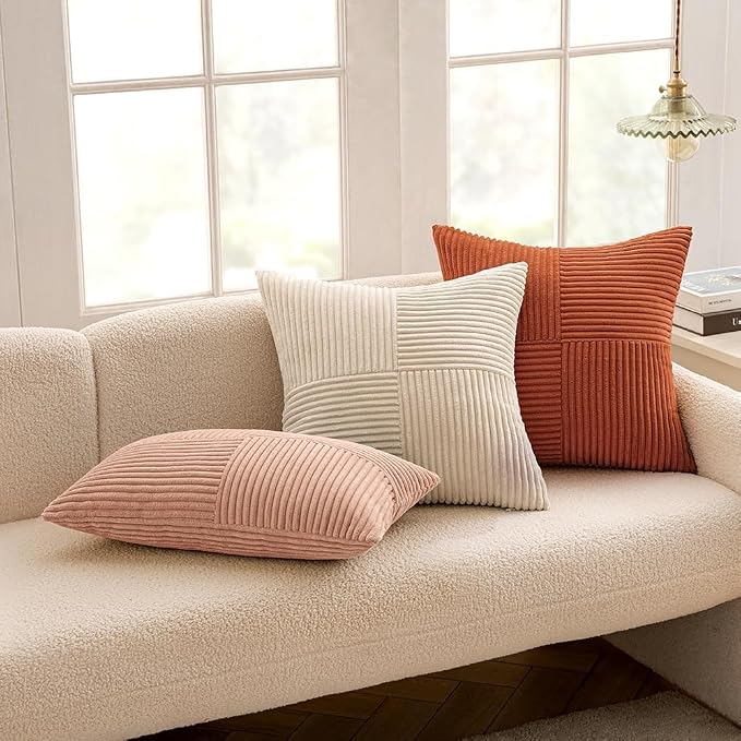 MIULEE Beige Decorative Euro Sham Pillow Covers 24x24 Inch - Image 5