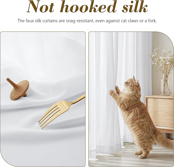 FMFUNCTEX Sheer Non-See-Through White Curtains - Image 5