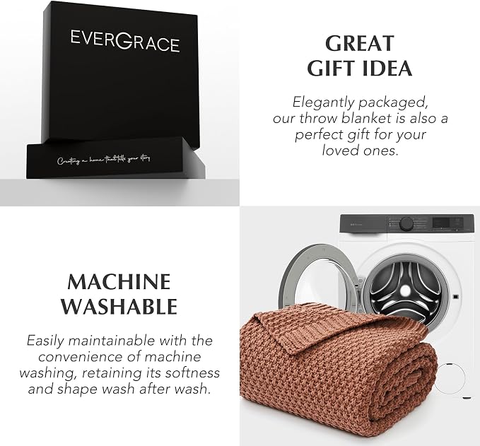 EVERGRACEHOME Chunky Chenille Knit Throw Blanket - Image 9
