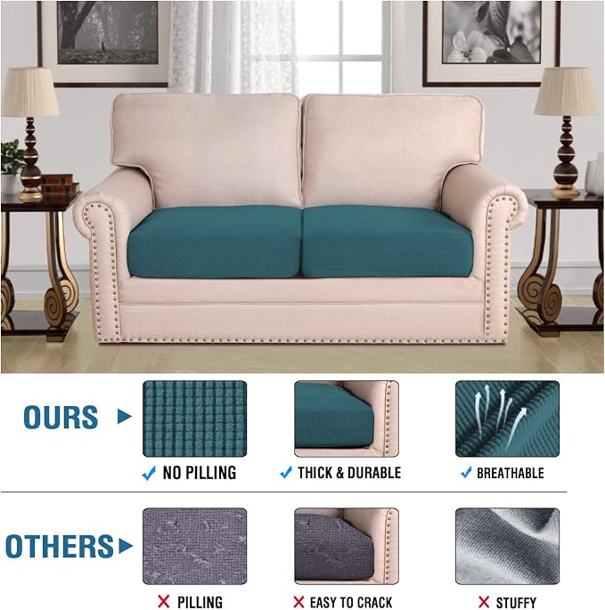 H.VERSAILTEX High Stretch Couch Cushion Covers, Chair Sofa Seat Slipcovers - Image 5