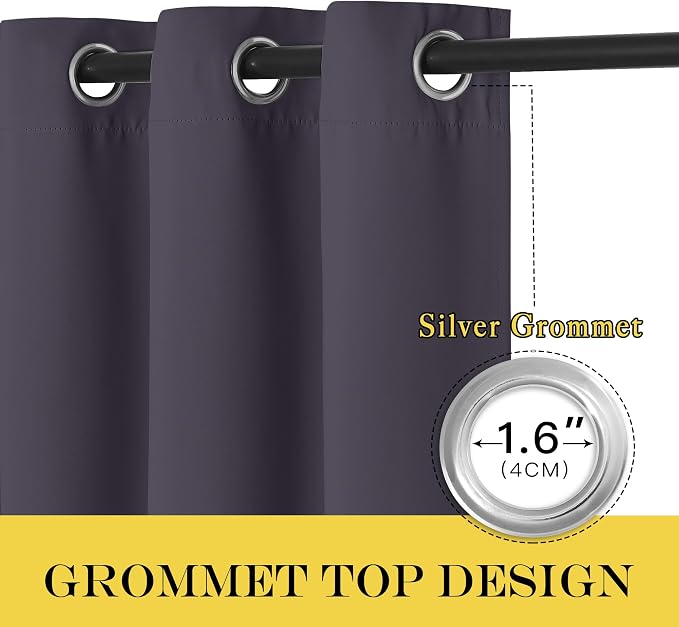 NICETOWN Greyish Purple Blackout Curtain - Image 5