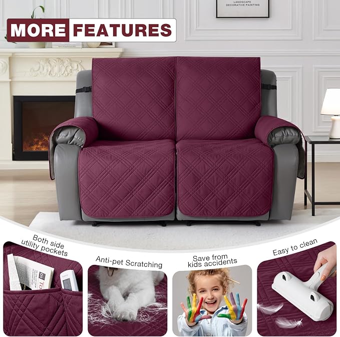 TAOCOCO 100% Waterproof Recliner Loveseat Cover Non Slip Couch Cover - Image 5