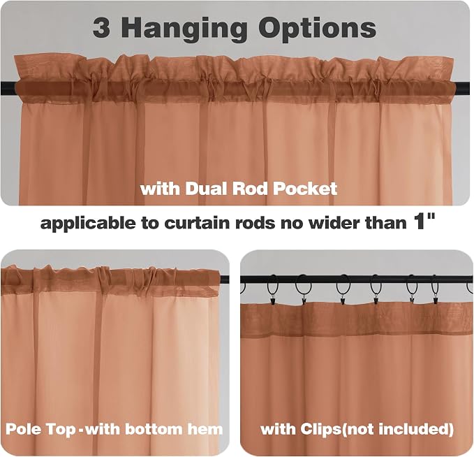 Chyhomenyc Orange Sheer Valances - Image 5
