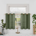 LAMIT Short Linen Curtains 36 Inch Length 2 Panels, Light Filtering Window by LAMIT