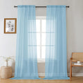 Gwine Sky Blue Sheer Curtains 96 Inches Long 2 Panels, Elegant Window by Gwine