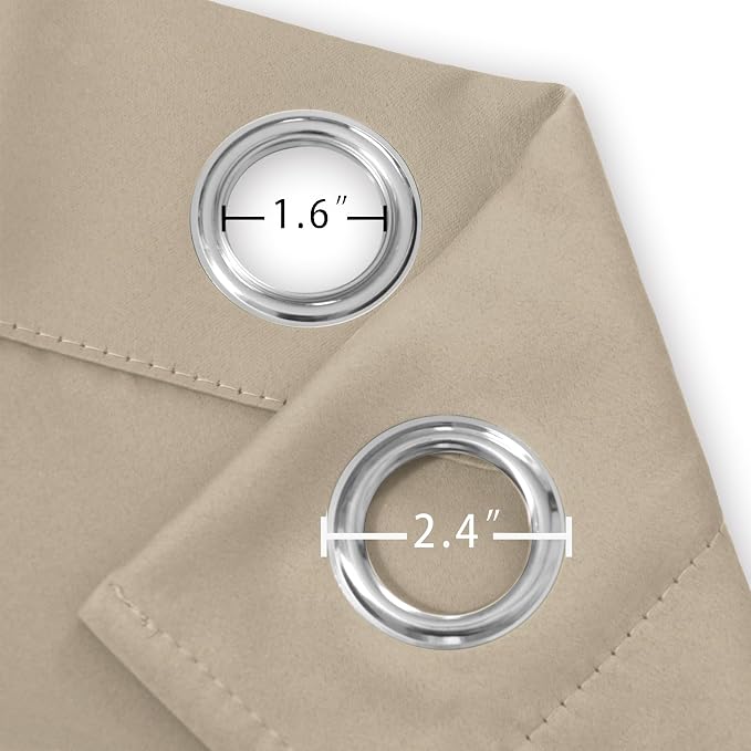 LEMOMO Khaki Thermal Blackout Curtains/52 x 45 Inch/Set of 2 Panels Room - Image 5