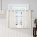 Nanspring Cream Linen Curtains 45 Inch Length Kitchen Bathroom Back Tab Pocke by Nanspring