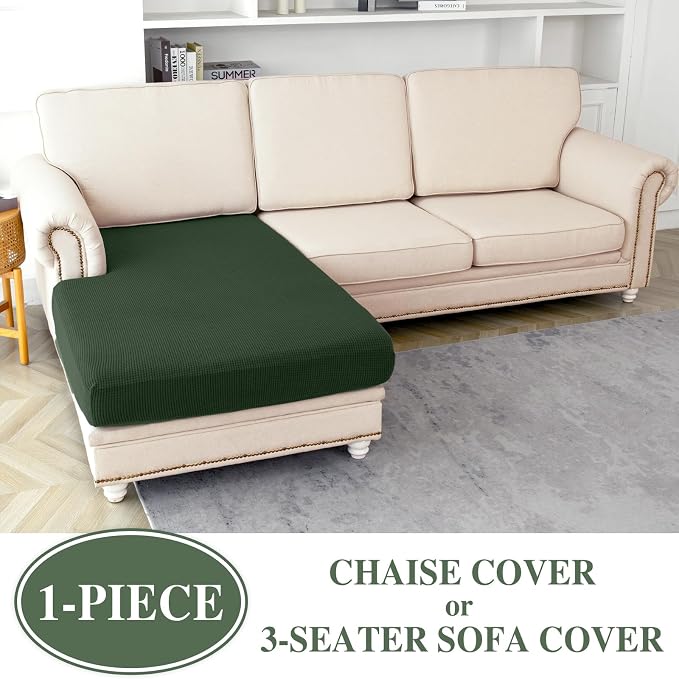 Couch Cushion Cover Chaise Lounge Cover Washable Separate Seat Chaise Couch - Image 2