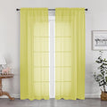 Lemon Sheer Curtains for Bedroom Living Room 72 Inches Long 2 Panels Set by OWENIE