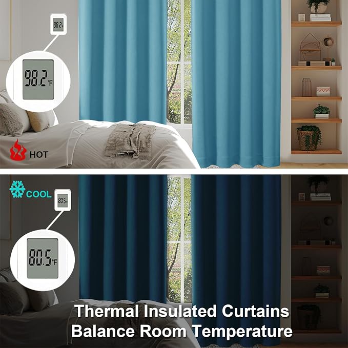 Simplebrand Ava Turquoise Short Blackout Curtains - Image 5