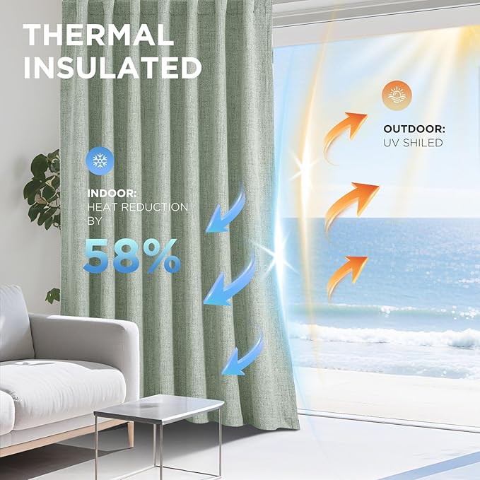 Joydeco Linen Blackout Curtains - Image 4
