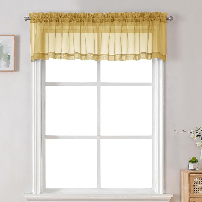 Chyhomenyc Gold Sheer Valances for Windows by Chyhomenyc