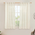 LAMIT Natural Linen Semi Sheer Curtains 45 Inch, Light Filtering Neutral Window by LAMIT