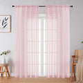 Blush Sheer Curtains 84 Inches Long 2 Panels Set by WelvetBLK