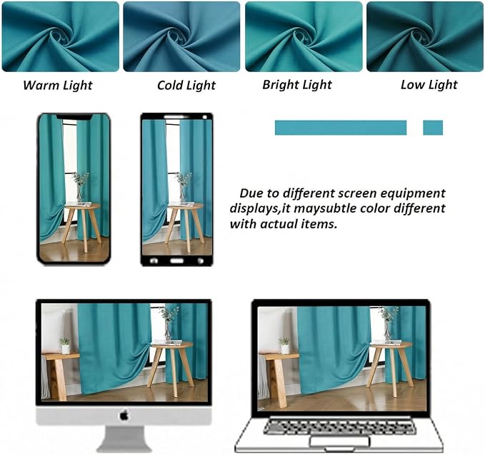 Simplebrand Ava Teal Blackout Curtains - Image 8
