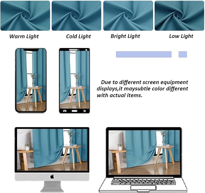 Simplebrand Ava Turquoise Blackout Curtains - Image 8