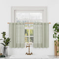 LAMIT Semi Sheer Linen Curtains 36 Inch Length 2 Panels, Light Filtering Panels by LAMIT