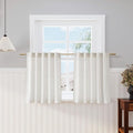 Cream Linen Kitchen Curtains 30 Inches Long 2 Panels Back Tab Rod Pocket by Nanspring