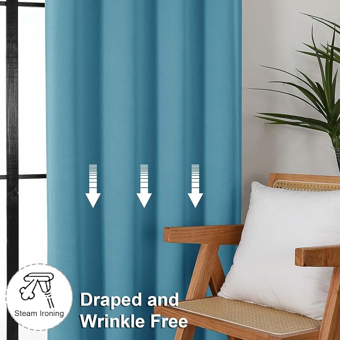 Simplebrand Ava Turquoise Blackout Curtains - Image 6